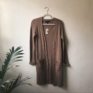 Forever21 chestnut brown ribbed cardigan.